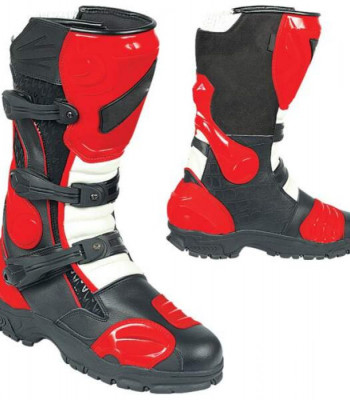 Мотоботы кросс Hizer AT-6093 Чёрные/красные/белые размер 43