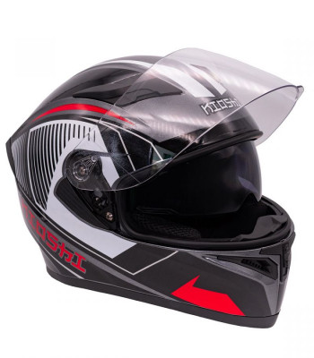 Шлем (интеграл) Kioshi Avatar JK-316 Красный/серый глянцевый XL