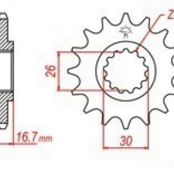 Звезда ведущая JT 525-16Т(d-30mm)