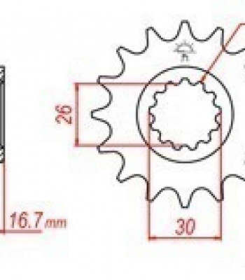 Звезда ведущая JT 525-16Т(d-30mm)