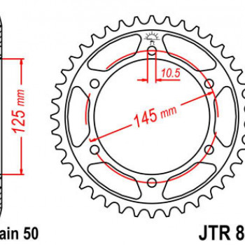 Звезда ведомая JT 530-45Т(d-145mm)