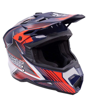 Шлем (кросс) Kioshi JK-801 Holeshot красный/синий глянц.L