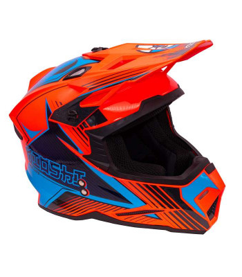 Шлем (кросс) Kioshi JK-801 Holeshot оранжевый/синий глянц.S