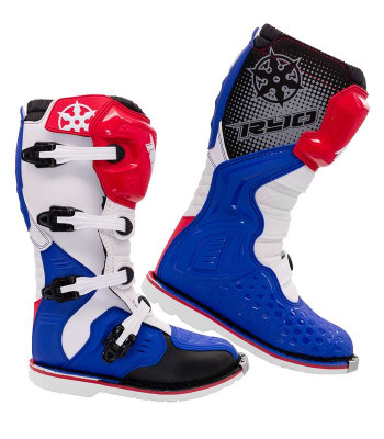 Мотоботы кросс Rio Racing MX3 Белые/синий/красный размер 43