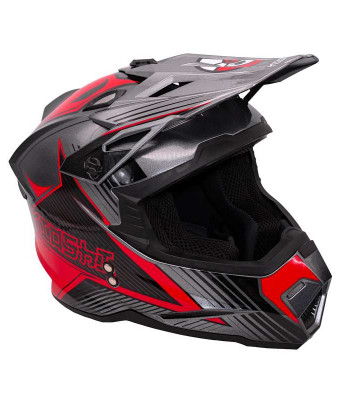 Шлем (кросс) Kioshi JK-801 Holeshot титан/красный глянц.XL