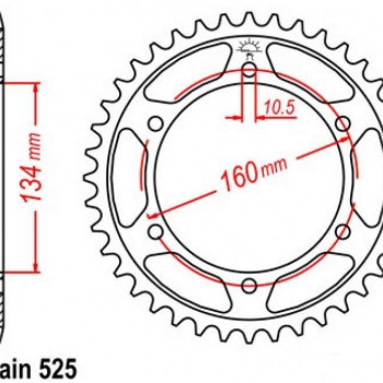 Звезда ведомая JT 525-42Т(d-160mm)